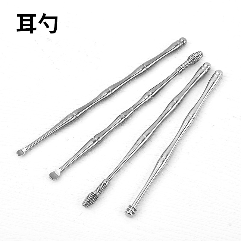 New in Stock Bamboo Ear Pick Household Ear Pick Ear Cleaning Tool Set Spiral Spring Ear Pick