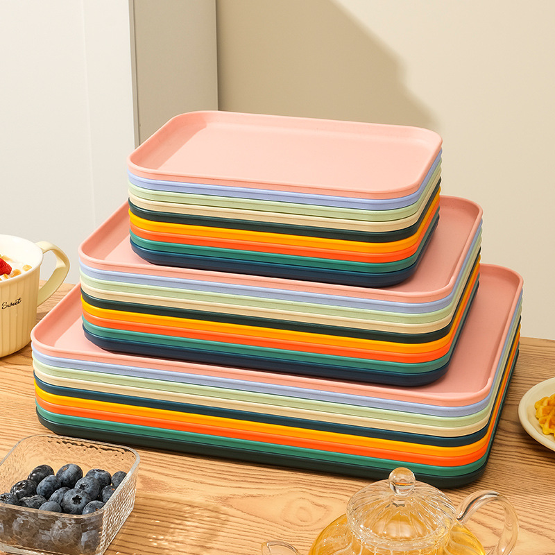 Скандинавская прямоугольная поднос для дома, ресторана, кафе, простой стиль, пластиковый поднос для чашек чая