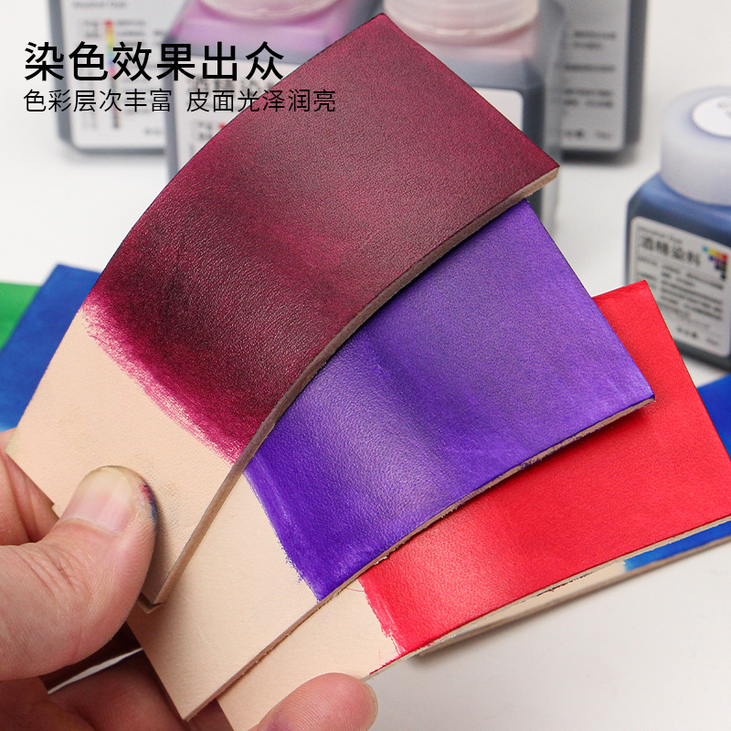 Leather alcohol dye 24 color handmade leather DIY leather carving dyeing vegetable tanned leather dyeing wholesale one-piece delivery