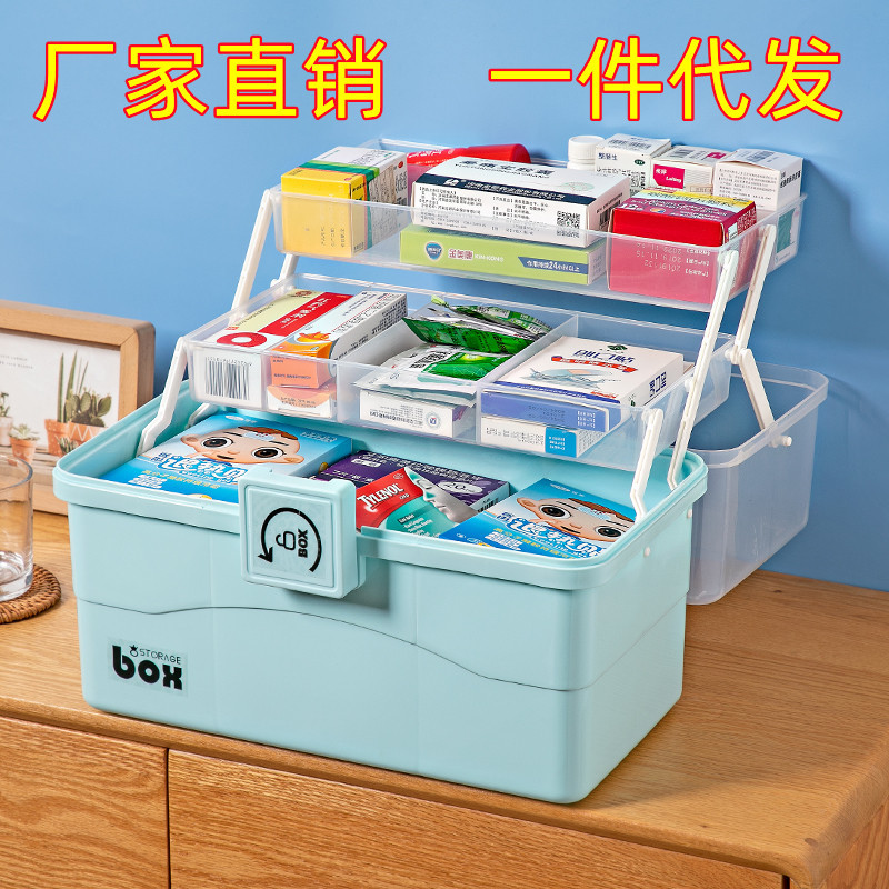 Medicine Box Medicine Box Household Medicine Storage Box Household Small Medical First Aid Box Large Capacity Storage Box Artifact