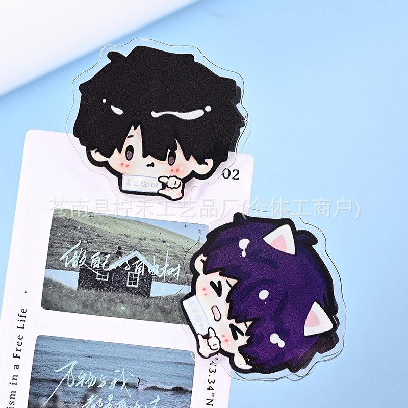 Acrylic Pp Clip Custom Star Anime Cartoon Clip DIY Note Clip Photo Clip Hand Account Custom Small Clip