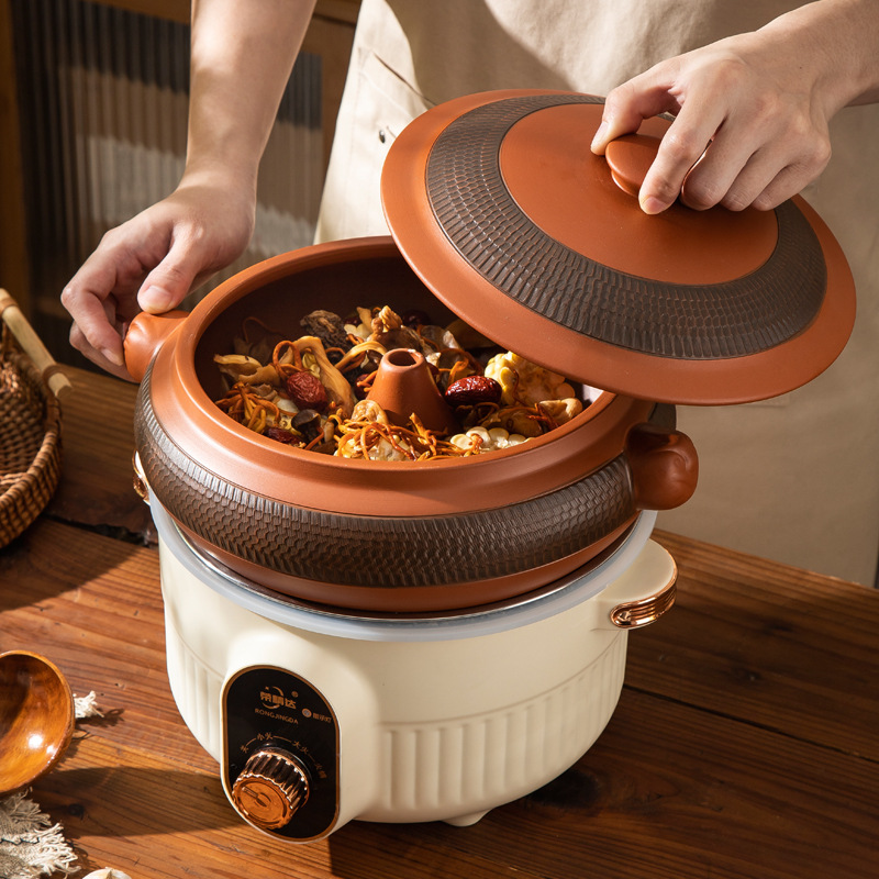 Yunnan Jianshui Steam Pot Steam Casserole Pot Steam Pot Chicken Household Gas Pot Ceramic Steamer Non-Purple Pottery Sand Jumping Knife Commercial