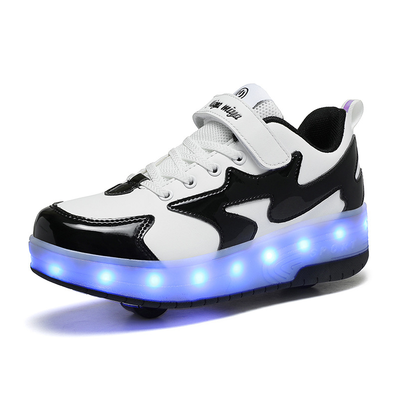 Children's heelloo shoes invisible two-wheeled mi ah miya detachable youth charging with light colorful luminous roller skates