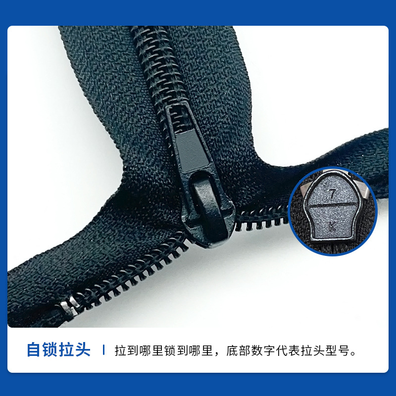 No. 5 Nylon Closed Tail Zipper Clothing Luggage Closed Zipper Shoe Black and White Colorful Self-Locking Zipper Spot Wholesale