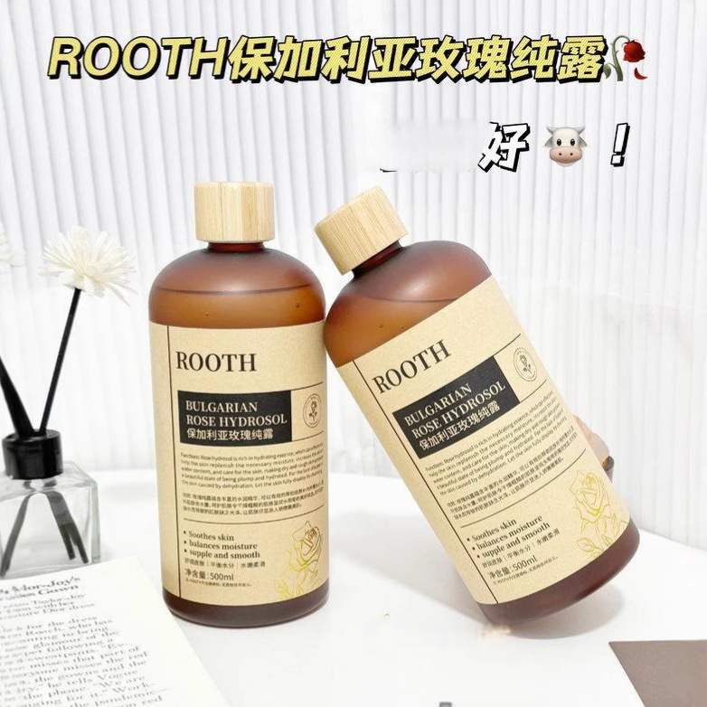 Rooth Bulgarian Rose Hydrosol Moisturizes, Soothes and Brightens Skin, Moisturizes and Smoothes Skin, Wet Compress Water to Hydrate