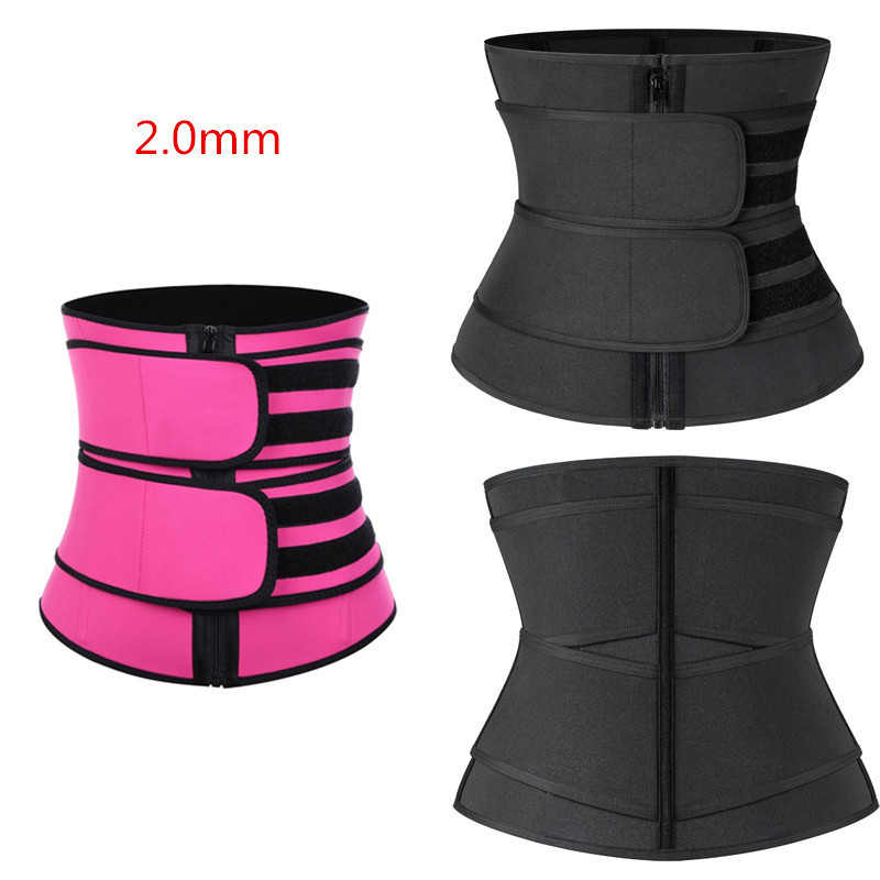 Cross-border Women's zipper belly belt neoprene corset New Sweat Belt body shaping sports corset belt
