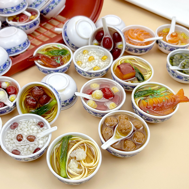 Взрывные китайские симуляции еды ремесла 4см чаша модель лапши детская еда игра ювелирные изделия оптовая продажа