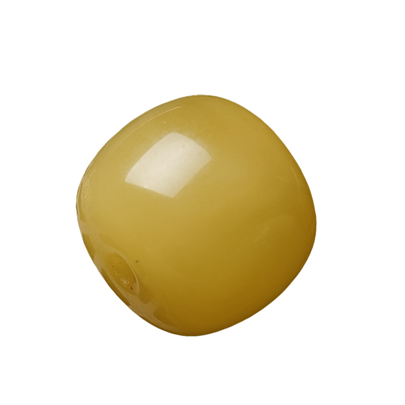 Natural Beeswax Old-Style Loose Beads, Russian Material, High-Quality Amber Single Beads, Main Beads, Genuine White Flower Chicken Oil Yellow Beads, Wholesale