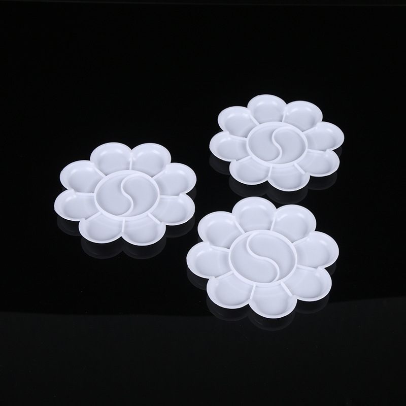 Art Palette White Plum Blossom Palette Painting Watercolor Pigment Palette Multi-Grids Paint Box Palette