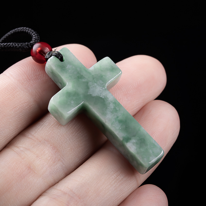 Подвеска-крест из натурального нефрита A, антикварная, для мужчин и женщин, чистый натуральный нефрит