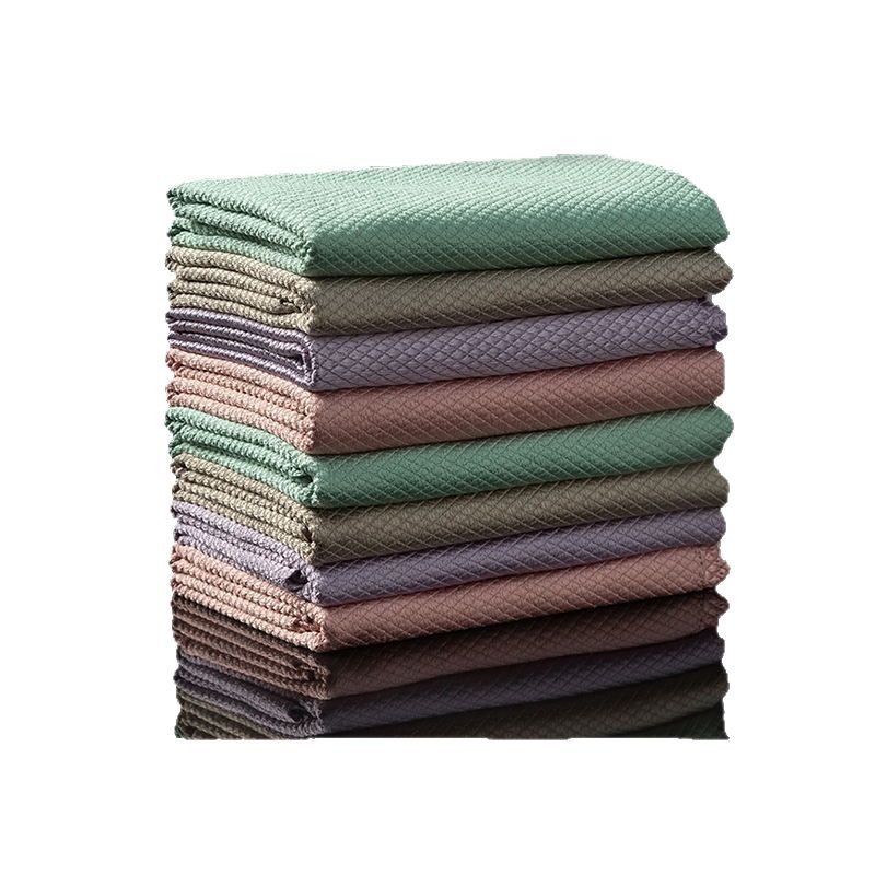 Traceless Cleaning Cloth for Home Kitchen, Wiping Tables, Absorbent Dishwashing Towel, Lint-Free, Special Fish Scale Cloth for Cleaning Glass