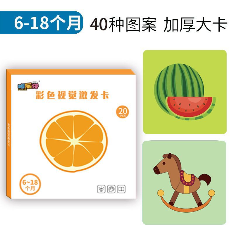 Customized Black and White Cards Cross-Border Amazon Temu English Visual Stimulation Cards Baby Tracking Cards Colorful Cards