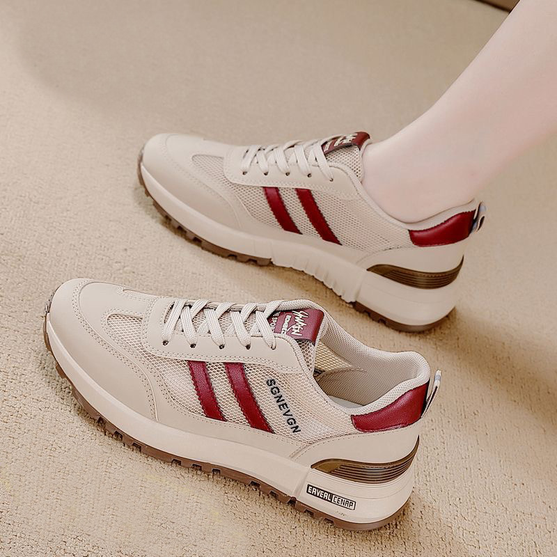 2025 Spring and Summer Live Broadcast Douyin High Quality Solid Mesh Sports Shoes Women's Four Seasons Sports Outdoor Running Shoes Wholesale