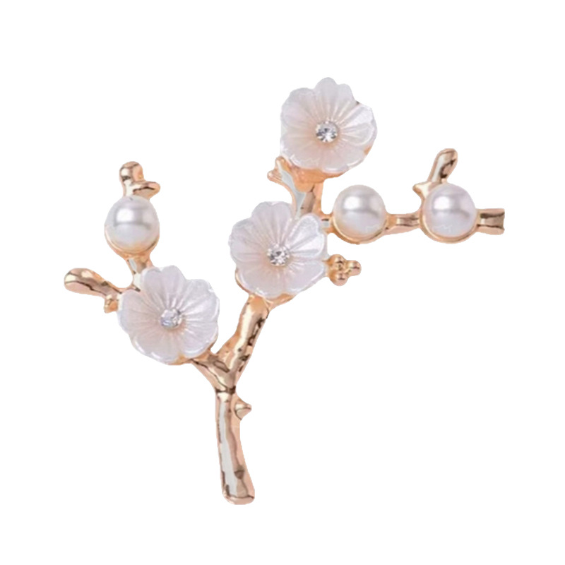 Manufacturer's New Antique Plum Blossom Branch Electroplated Diamond-Set Pearl Flower DIY Handmade Jewelry Accessories Wholesale