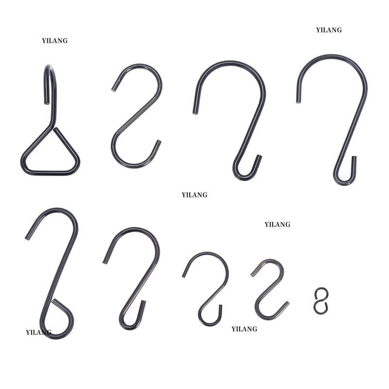 Cross-Border Black S-Shaped Hook Bathroom Door Behind Kitchen Storage Outdoor Light Hook Special-Shaped S Hook Clothing Wall-Mounted