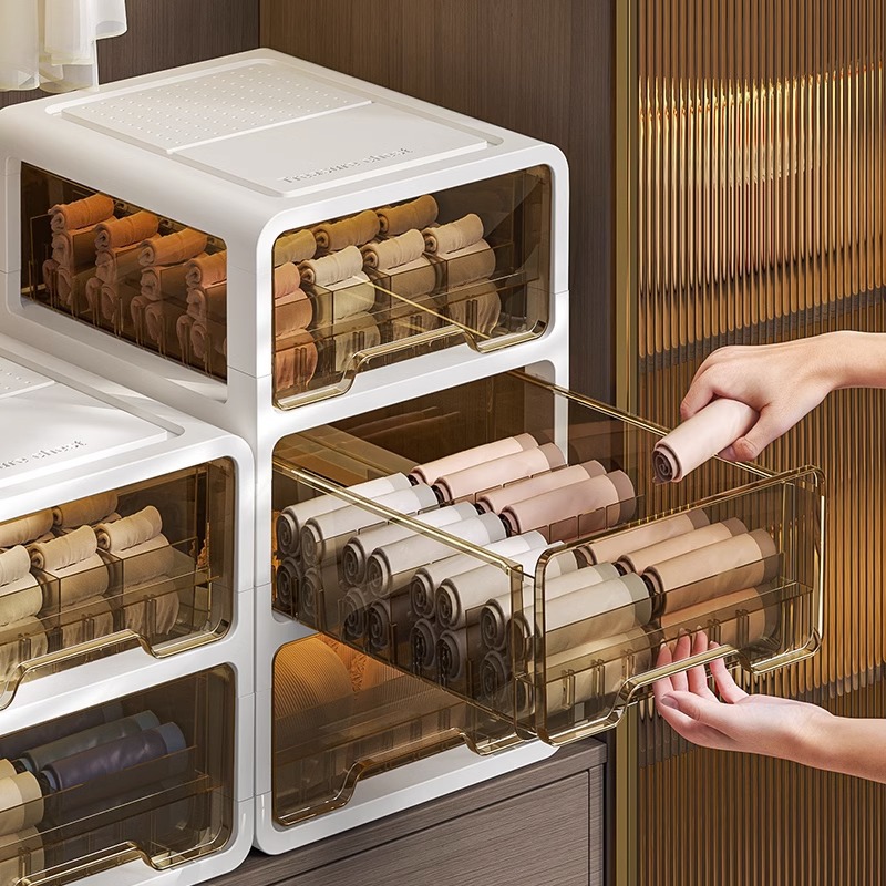 Underwear storage box drawer socks box underwear three-in-one compartment artifact household clothing storage box wardrobe