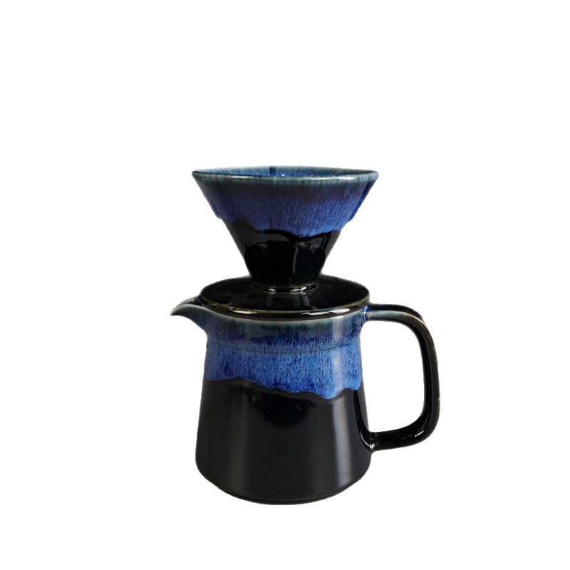 Ceramic Hand-Brewed Coffee Pot Set V60 Filter Household Ceramic Sharing Pot American Coffee Pot Cross-Border Hot Sale
