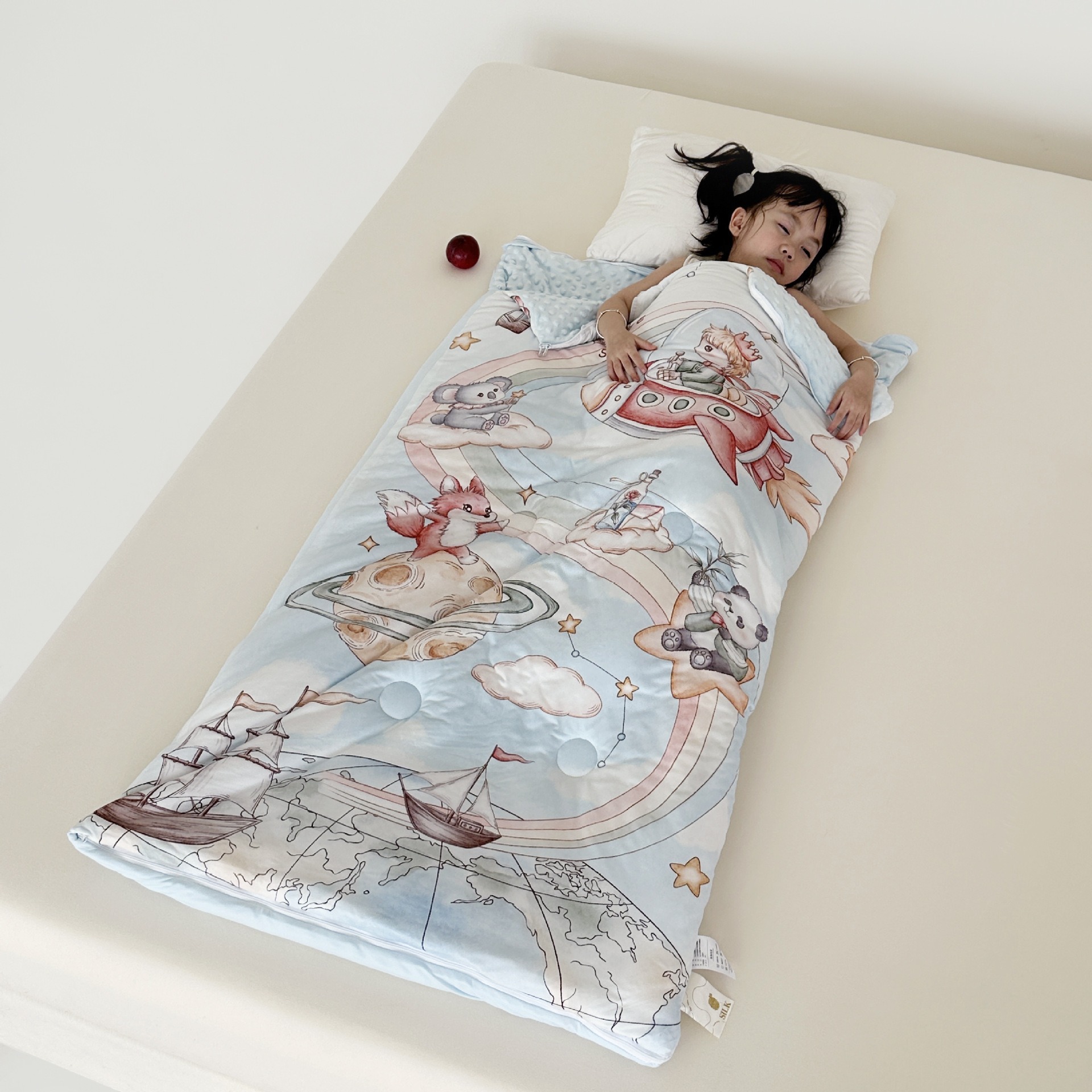 2025 Doudou Warm Velvet Tiktok Card Ban Source Factory Same Quality Digital Autumn and Winter Children's Sleeping Bag Anti-Kick Quilt