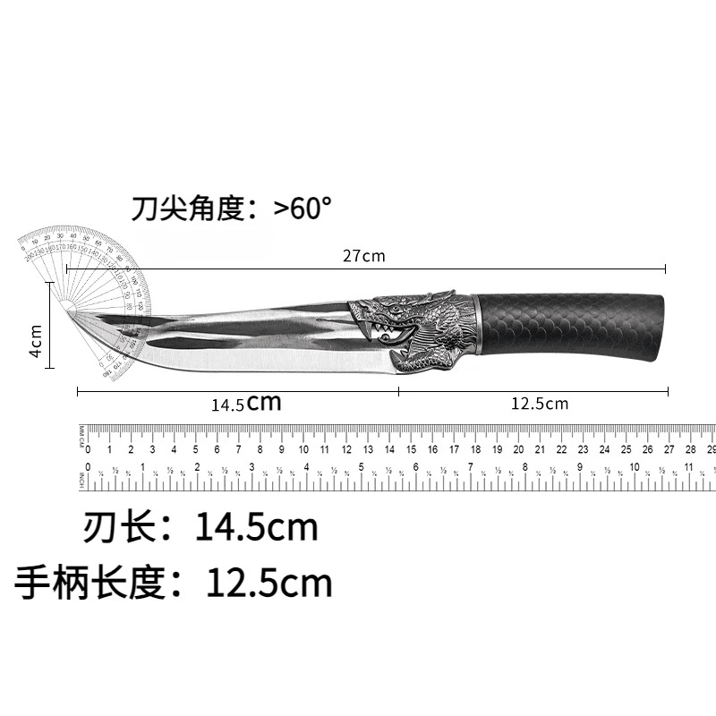 Internet Celebrity Dragon Scale Knife Forged Butcher Knife Special Boning Knife for Killing Pigs and Sheep Household Dividing Knife Kitchen Slicing