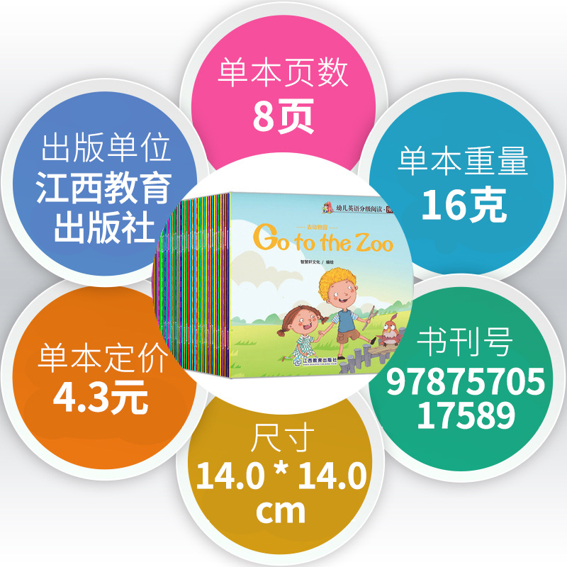 A Complete Set of 60 Volumes of Kidsren's English Graded Reading Preparatory Level Scan Code with Audio Accompanying Reading Kidsren's English Book Enlightenment Reading