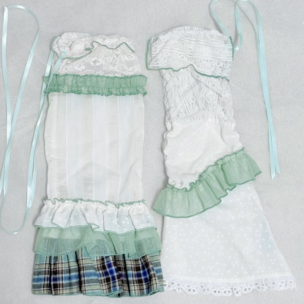 High-Appearance Bowknot Spicy Girl Slouch Socks Y2K Sock Covers Calf Socks Subculture Lace Ruffle Slimming