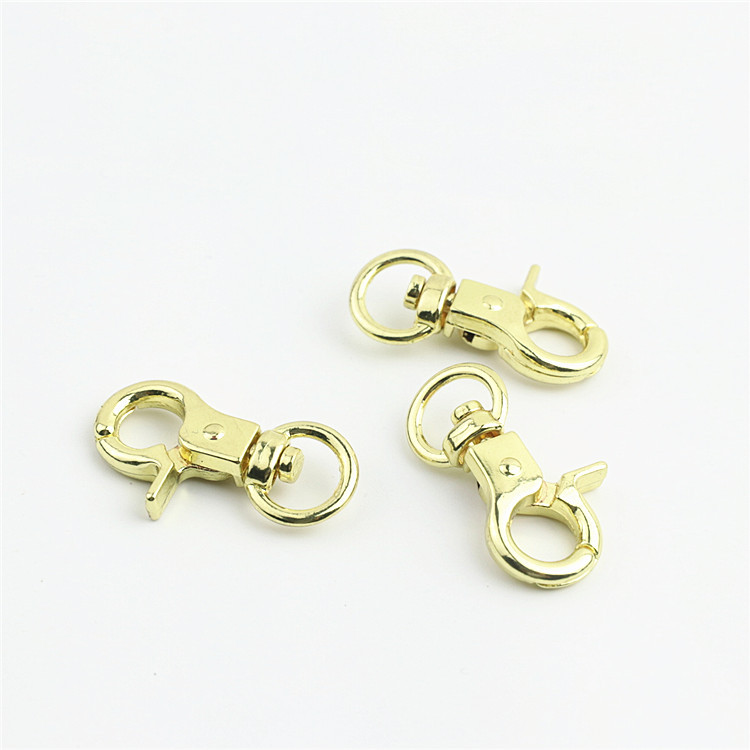 Luggage hardware accessories 3 points small pliers buckle hook buckle light gold keychain Big Lobster buckle dog buckle connection