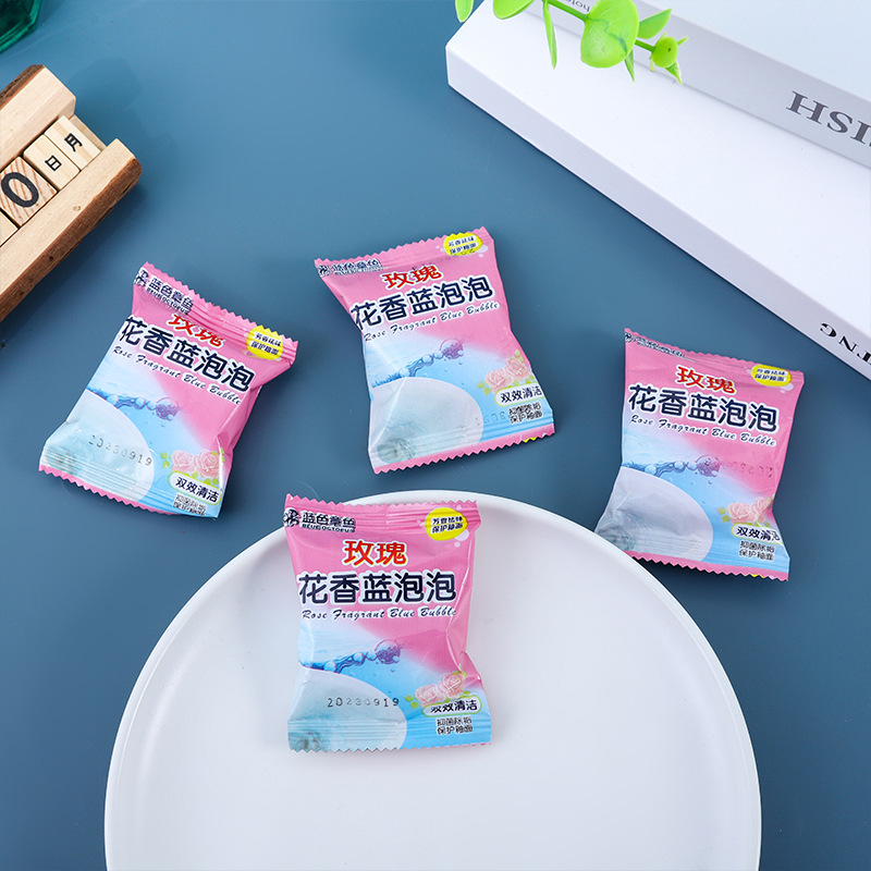 Independent Pack-New Pink Blue Double Color Floral Blue Bubble Toilet Toilet Cleaning Spirit Toilet Toilet Cleaning Ball Deodorant