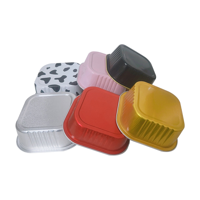 Aluminum Foil Box Cup Reusable Household Oven Cake Baking Mold Disposable Round Oven Tin Foil Cup
