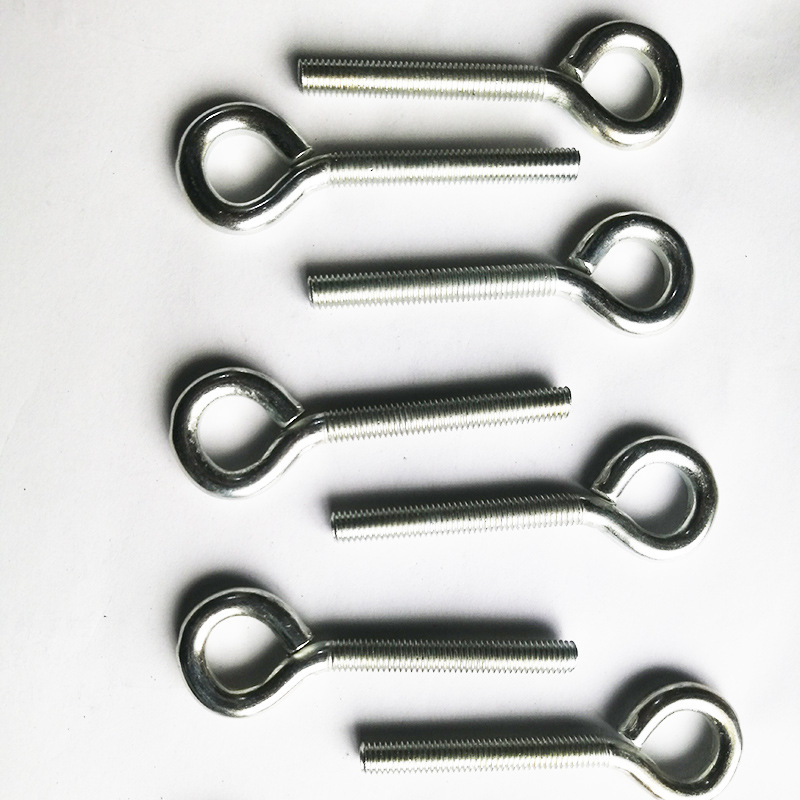 Customized Carbon Steel Round Head Sheep Eye Hook Closed Ring Screw Self-Tapping Screw Threaded Iron Hook Plated Sheep Eye Ring Screw