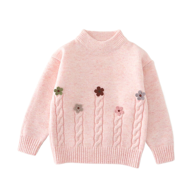Cross-Border Export Source Factory Spot Wholesale Girls' Knitted Sweaters Outer Wear Round Neck Kidsren's Sweaters Autumn and Winter Kidsren's Clothing