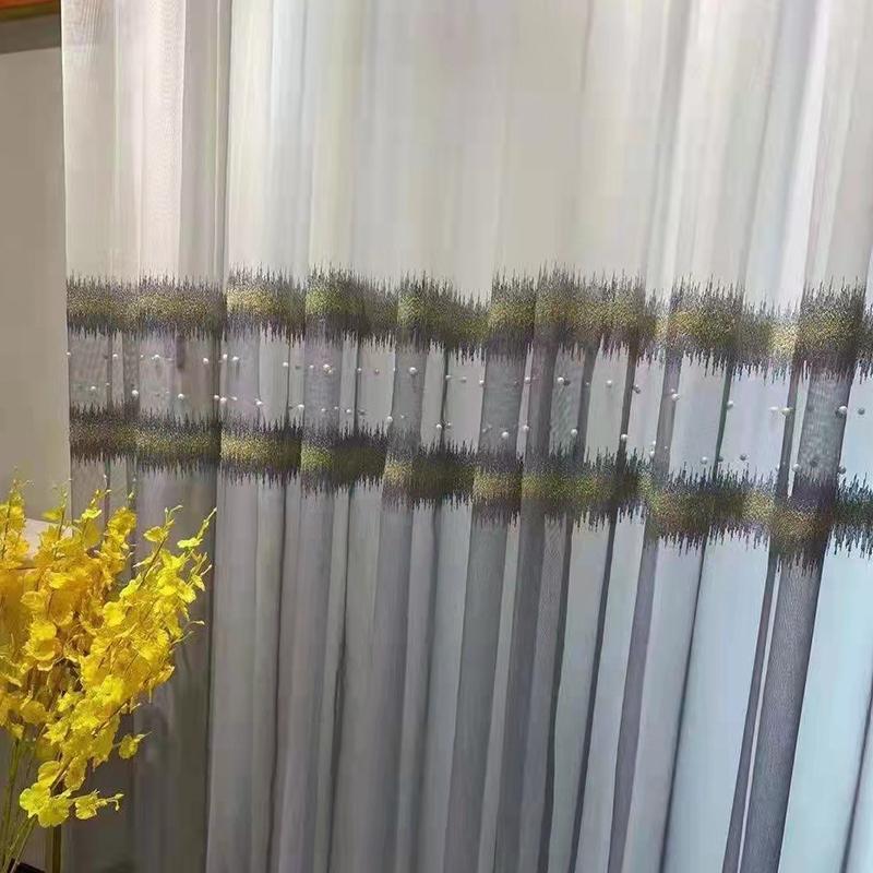 Window Screen Curtain Embroidered Living Room Balcony Bay Window White Gauze Curtain Fresh Shading Jacquard Embroidered Finished Partition Curtain