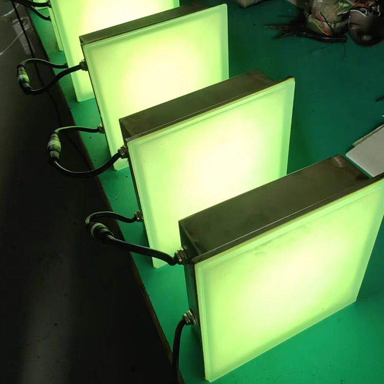 led square floor Brick Lamp gravity human body induction foot pedal colorful luminous sound outdoor tempered glass underground lamp