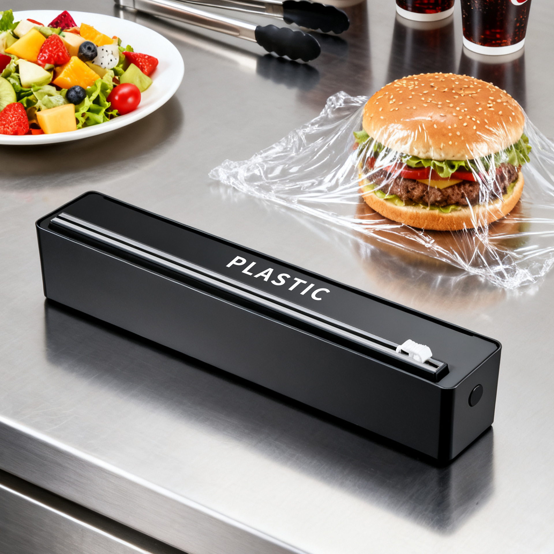 501 Plastic Wrap Cutter Baking Tin Foil Two-Way Sliding Knife Cutting Box Household Magnetic Wall-Mounted Storage Box