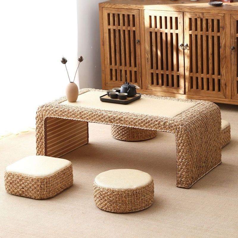 Rattan Tatami Coffee Table Platform Japanese Zen Tea Table Set Bay Window Balcony Low Table Kang Table Tatami Table