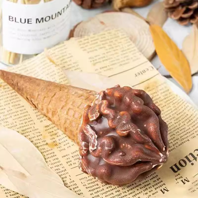 Dessert's Pure Milk Ice Cream Crispy Cone Big Head Crispy Chocolate Flavor Crispy Cone Popular Ice Cream