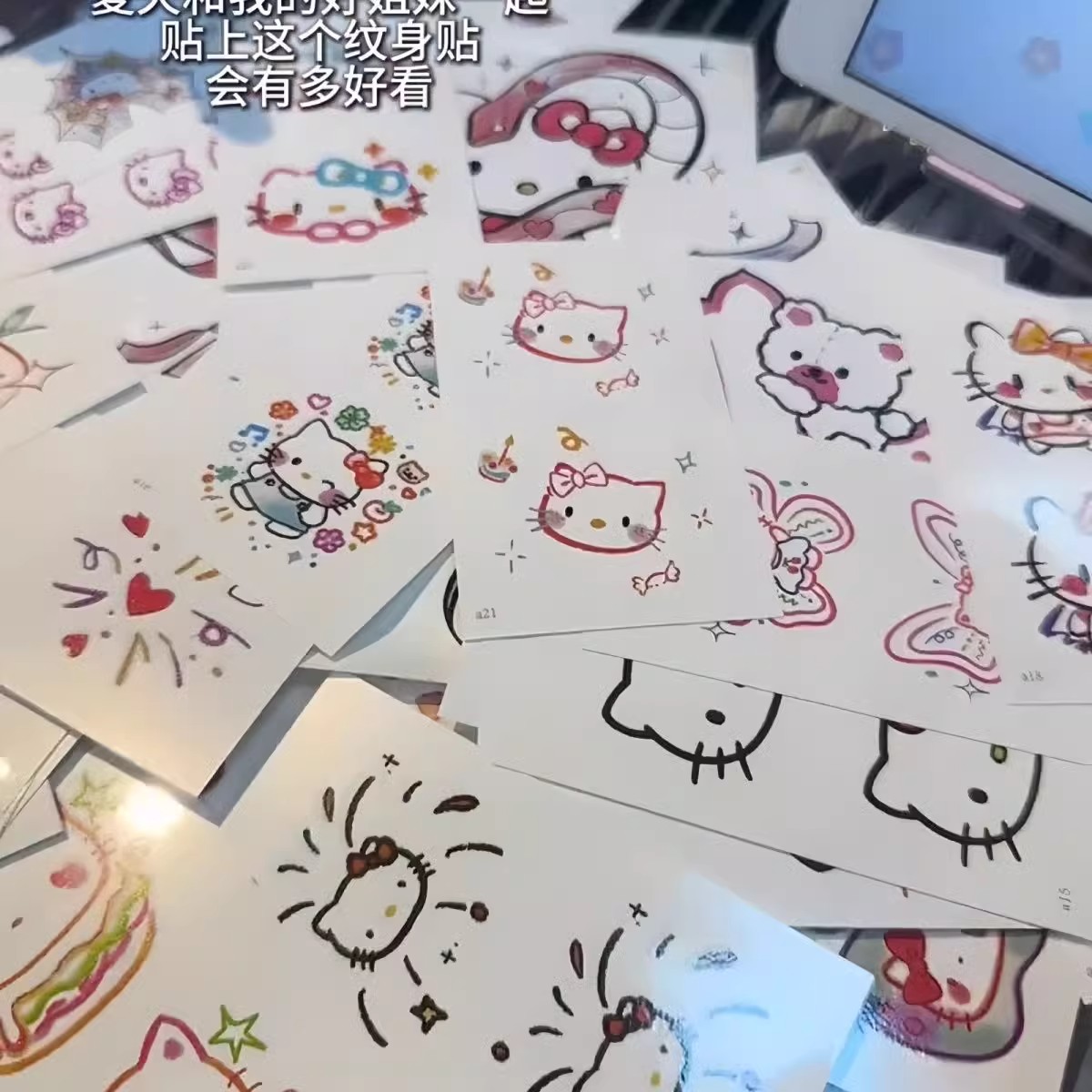 Colorful Kitty Cat Tattoo Waterproof Washable Non-Toxic Girl Lasting Cartoon Cute Sticker Figure Skin Nice