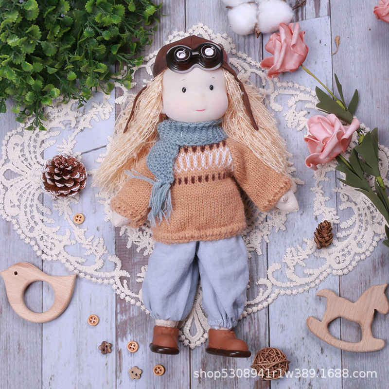 Cotton Body Waldorf Doll Artist Handmade Mini Dress-Up Doll DIY Waldorf Doll