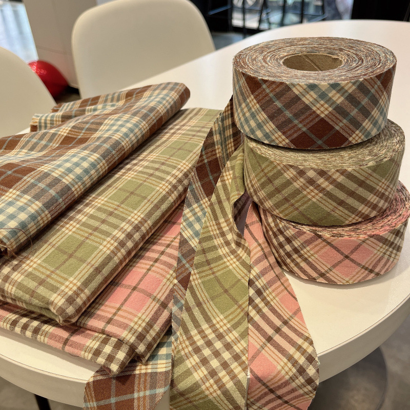 Korean Fabric Plaid Washed Cotton 20-Count Cloth Clothing Textile Fabric Luggage Accessories DIY Handmade 2 Pieces to Buy