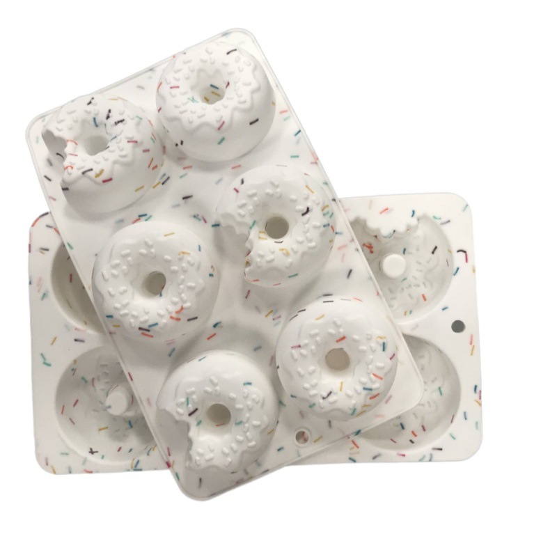 6 Hole Silicone Donut Mold Creative Candy Color Jelly Mousse Chocolate Mold Food Grade Cake Mold