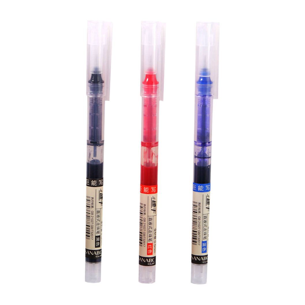 Gel Pen Direct Liquid Ball Pen Black Quick-drying Pen Student Examination Needle Pen Water Pen Stationery Boxed Brush Pen
