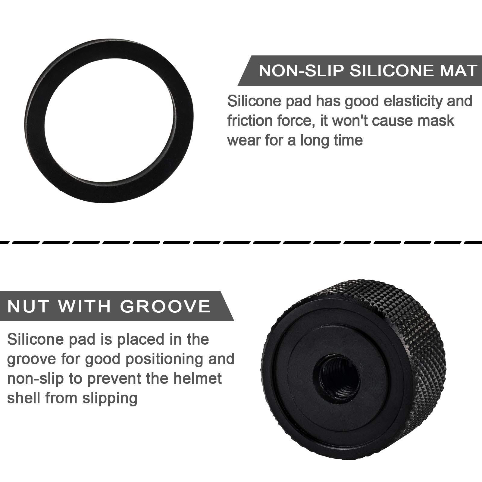 Welding head cover helmet fasteners aluminum parts screw head cover with non-slip silicone gasket anodized (