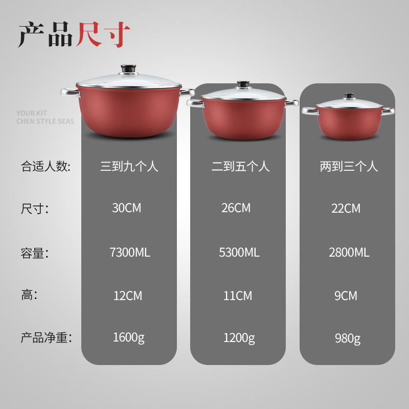 New Maifan Stone Double-ear Soup Pot Thickened Non-stick Pot Household Stew Pot Daily Soup Pot Universal Stove Iron Pot