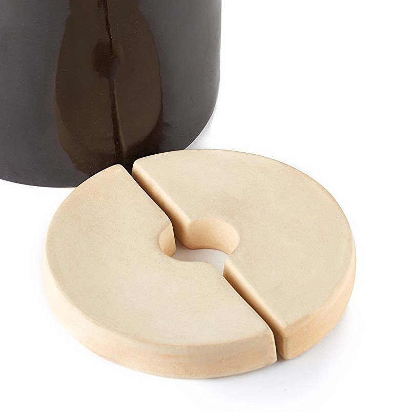 Manufacturer Wholesale Ceramic Vegetable Press Stone, Half-Round Piece Without Glaze, Pickle and Mustard Press Stone