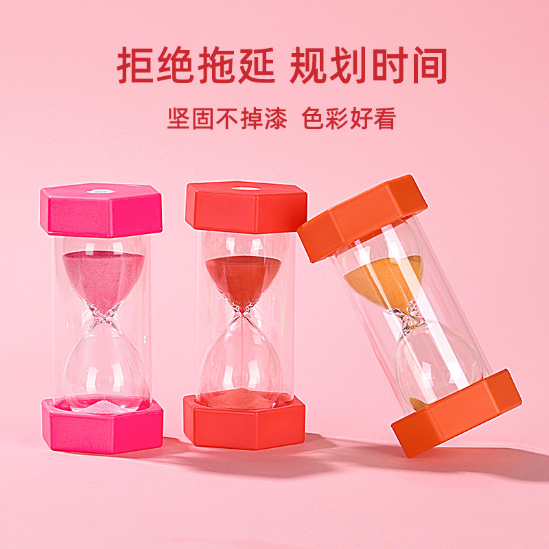 In-Stock Classic Hexagonal Creative Ornament Hourglass Timer Plastic Student Time Management High-End Creative Gift