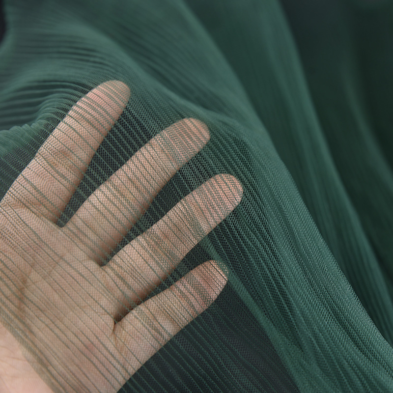 Christmas Wavy Lace Pleated Mesh Fabric Christmas Tree Ornaments Flowers Wedding Decoration Packaging DIY Fabric