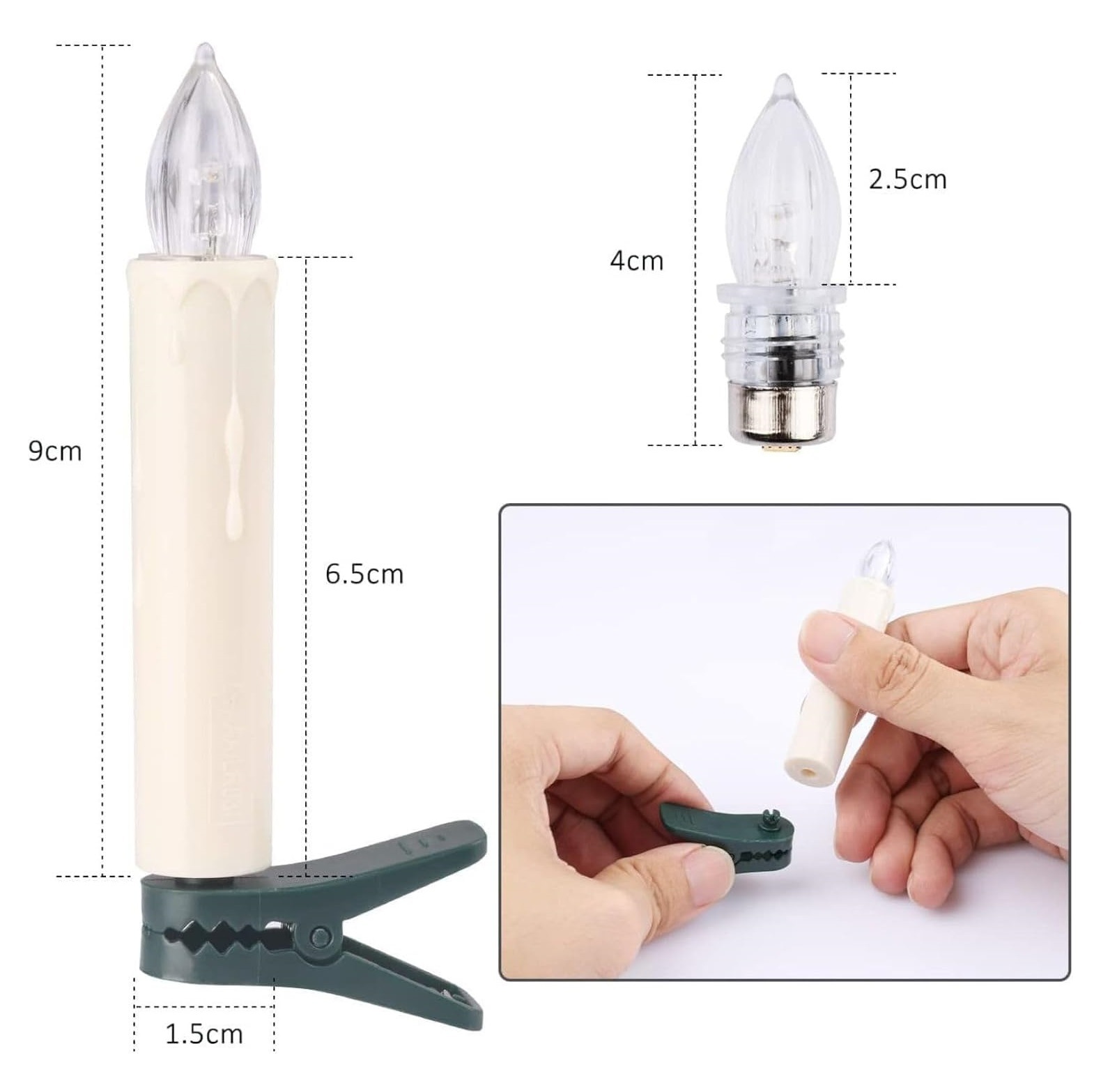 Factory wholesale electronic candle led christmas tree clip candle light Halloween party decoration remote control candle light