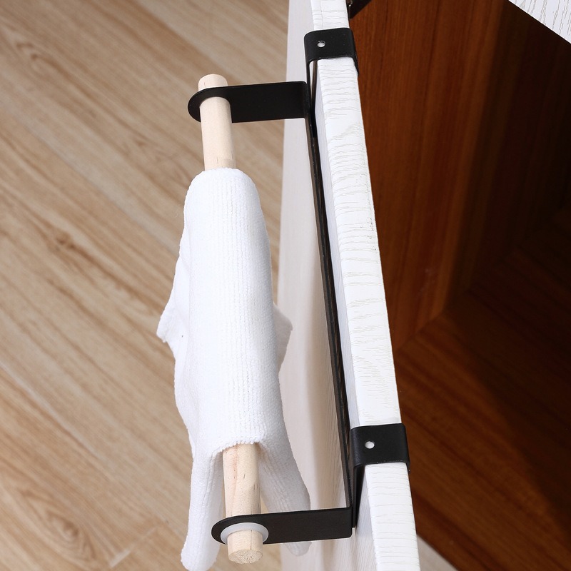 Kitchen Door Back Towel Rack, Punch-Free Bathroom Adhesive Towel Rack, Strong Load-Bearing Cabinet Hanging Rack