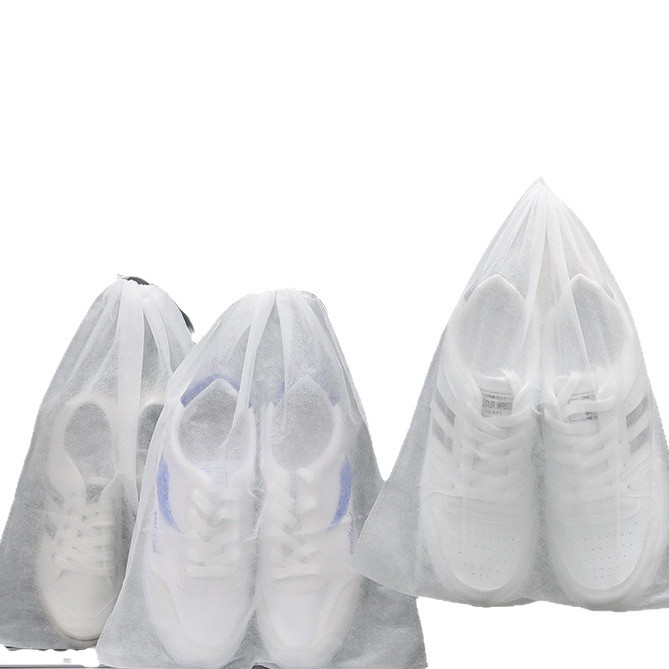 Anti-Yellow Shoe Bag Manufacturer Ready-Made Non-Woven Shoe Bag for Drying and Washing Drawstring Dust Cover Small White Shoe Storage Bag