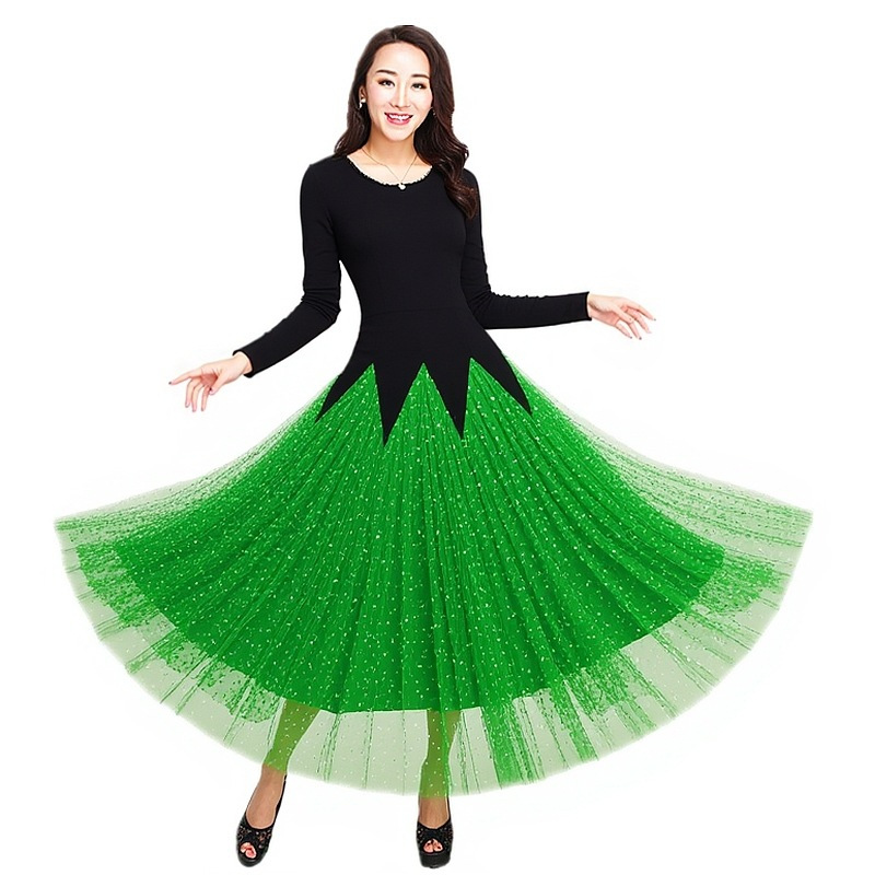Современная танцевальная одежда, социальная танцевальная одежда, платье для вальса, новая большая юбка-свинг