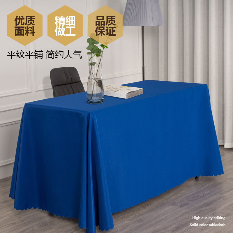 Conference Room Tablecloth Solid Color Advertising Campaign Business Hotel Exhibition Long Table White Dining Tablecloth Rectangular Tablecloth